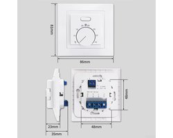 RFWR® Handmatige Temperatuurregelaar voor Vloerverwarming - Mechanische Thermostaat 16A 230V