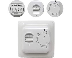 Thermostaat - Thermostaat met AC 220V 16A-sensor - Mechanische vloerverwarmingsthermostaat [Energie-efficiëntieklasse A+++] - Handmatige elektrische vloerverwarmingsthermostaat
