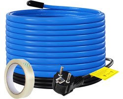 Verwarmingskabel met Thermostaat - 12m 204W - Vorstbeveiliging IP68 - Vorstbescherming voor Waterleidingen & Planten - Zelfregulerend - Vorstkabel incl. 10 m kleefband
