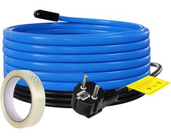 Verwarmingskabel met Thermostaat - 6m 102W - Vorstbeveiliging IP68 - Vorstbescherming voor Waterleidingen & Planten - Zelfregulerend - Vorstkabel incl. 10 m kleefband