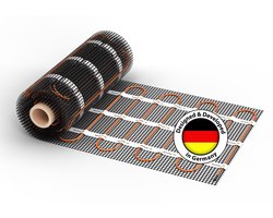 WARMON tweeaderige verwarmingsmat WARMON CLASSIC 150 W/m² voor tegels, vaste weerstandsverwarmingskabel, zelfklevend met steunweefsel