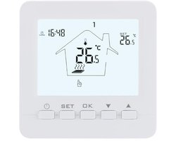 Wengart heating thermostats WG02B05, 7-day programmable LCD display touch screen AC230V Max3A work for underfloor heating white backlight
