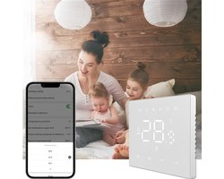 WiFi Smart Thermostat Tuya BH-3A voor Vloerverwarming en Gasboiler, Elektrisch Verwarmingssysteem, Compatibel met Alexa en Google Home, Modern Zwart Design
