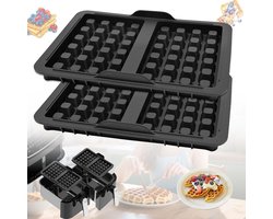 2 Stuks Siliconen Belgische Wafelvorm - Belgische Wafelaccessoires - Stapelbaar Dubbel Bakblikinzetstuk - Geschikt voor Ninja AF300EU, AF400EU, AF451EU, SL400EU en AF500DE