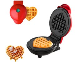 220V Home Hartvormig Wafelijzer Mini Ontbijtbrood Bakmachine Anti-aanbak Cakemachine - Huishoudelijke artikelen Persoonlijk Anti-aanbak Hartvormig Wafelijzer, Rood - Wafels in Minuten, Mini Hartvormig Ideaal voor Ontbijt, Brunch, Lunch of Snacks