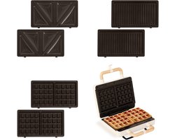 3-in-1 Sandwichmaker, Grill en Wafelijzer met Verwisselbare Platen