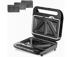 3-in-1 Sandwichmaker voor Heerlijke Sandwiches, Wafels en Grill