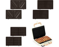 3-in-1 Tosti-ijzer, Wafelijzer en Grill met Verwisselbare Platen in Pastelgroen
