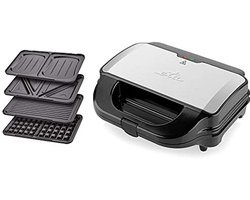4-in-1 Sandwichmaker met Antiaanbaklaag - Wafelijzer, Grill en Meer - 900 Watt