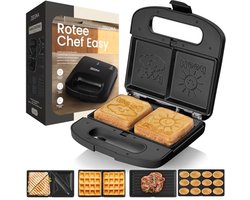 5-in-1 Multicooker voor sandwiches, wafels, grill en snacks met anti-aanbaklaag en LED-indicatoren