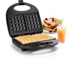 Aigostar Sweet 30J4O - Wafelijzer - Wafelmaker voor 2 Wafels - Anti-Aanbaklaag - met Indicatielampje - 750W - RVS