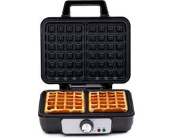 alpina Wafelijzer 1000W - Wafelmaker voor Brusselse Wafels - Geschikt voor 2 Wafels - Anti-Aanbaklaag
