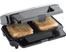 Bestron Contactgrill - ASG90XXL - 900W - 3-in-1 Tosti's, wafels en grillen - 28x15cm bakoppervlak - Zwart