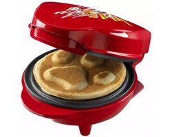 Bestron Wafelijzer - APP500R - 550W - Paw Patrol mini wafel - Hondenpoot vorm - Rood