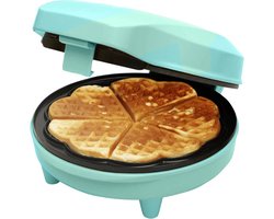 Bestron Wafelijzer - ASW217M - 700W - 5 hartvormige wafels - Anti aanbaklaag - Mint