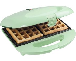 Bestron Wafelijzer - ASW401 - 700W - 2 wafels - Anti aanbaklaag - Groen