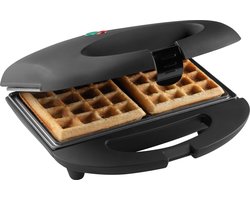 Bestron Wafelijzer - ASW401BL - 700W - 2 wafels - Anti aanbaklaag - Zwart