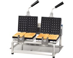 Casselin CG180D, 4 wafel(s), Rechthoekig, Roestvrijstaal, Gietijzer, Roestvrijstaal, 3600 W