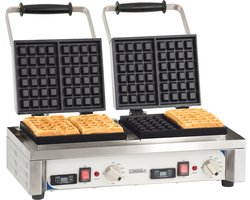 Casselin CG90D, 4 wafel(s), Rechthoekig, Roestvrijstaal, Gietijzer, Roestvrijstaal, 3200 W