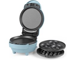 Core® Wafelijzer Met Verwisselbare Platen - Wafelijzer Tefal - Wafelijzer Hartvorm - Blauw - ‎13cm x 17cm x 9cm