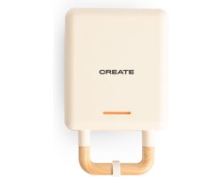 CREATE - Tosti-ijzer, grill en wafelijzer met verwisselbare platen - Gebroken wit - Individueel- STONE STUDIO