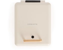 CREATE - Tosti-ijzer, grill en wafelijzer met verwisselbare platen - Gebroken wit - Viervoudig - STONE STUDIO