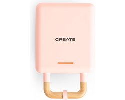 CREATE - Tosti-ijzer, grill en wafelijzer met verwisselbare platen - Pastel roze - Individueel- STONE STUDIO