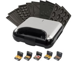 CRLYN® Wafelijzer met Verwisselbare Platen - Contact Grill - Tosti Apparaat - Zwart