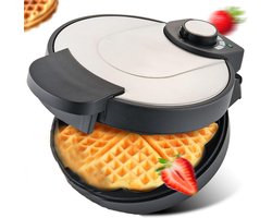 DailySupplies® Wafelijzer - Contact Grill - Tosti Apparaat - Zwart met Wit