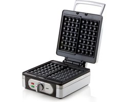 DOMO DO9047W/N Wafelijzer - XXL Belgische Wafels - 1400W - RVS