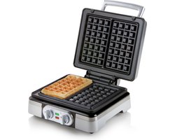 DOMO DO9149W - Wafelijzer - Belgische wafels 4x7 - Timer - Zilver