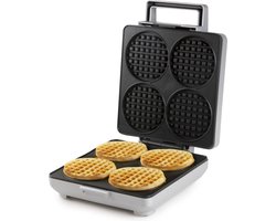 DOMO DO9251W Wafelijzer - 'Wafflelicious' - Ronde Wafels - 1600W - Grijs