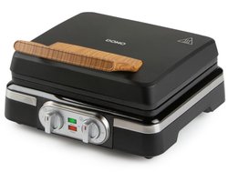 DOMO DO9281W Wafelijzer – XL wafels 4x7 - Belgische Wafels – PFAS-vrij – 1400 W – Timer – Zwart