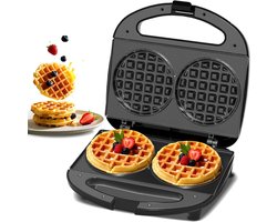 Dubbel Mini Wafelijzer met Antiaanbaklaag en Automatische Temperatuurregeling