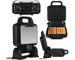 DVDSS® Wafel ijzer - Bakplaat - Keuken - Diepe anti-aanbakplaten - Wafelijzer 180° - 1200W - Zwart