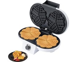 Elektrisch Mini-Wafelijzer voor Hartwafels - Dubbel Wafelijzer met Controlelampje en Antiaanbaklaag - Perfect voor Ontbijt