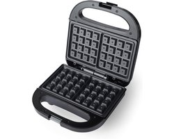 Elektrische Dessertmaker met Verwisselbare Platen-voor Wafels-Sandwiches en Cake-Niet-klevende Laag & Automatische Temperatuurregeling-750 Watt & Handgreep