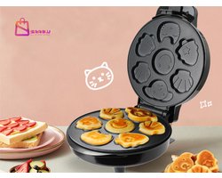 Elektrische Wafelmaker – Voor Wafels & Koekjes – Diverse Figuren – wafelijzer – poffertjesmaker – 78472