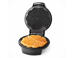 Emerio Wafelijzer - Hartvormig - 20cm Diameter - Regelbare Thermostaat - 1200W - Anti-aanbaklaag - Indicatielampje - WM-131149 Zwart