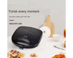 EvKeyfi - Wafelijzer - Wafelmaker voor 2 Wafels - Anti-Aanbaklaag - met Indicatielampje - 750W