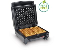 FRITEL Wafelijzer - WA 1451 - Wafelmaker PFAS vrij - Wafelmachine voor 4x7 Wafel - Traditionele Belgische Wafels - Wafelbakijzer met Vaste Platen - 1400W