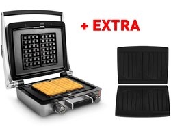 FRITEL Wafelijzer - WaffleTastic® CW 3638 + Croque platen - PFAS vrij - 4x7 Wafel - Combi Deal