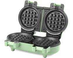 Giles & Posner Dubbele Mini Wafelmaker – Antiaanbakplaten