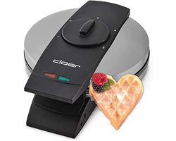 Harten Wafelijzer 15,5 cm Ø met Dubbele Antiaan Coating – 930 W, Met Aanduidingslamp en Praktische Standfunctie