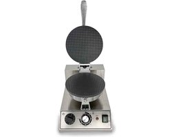 HCB® - Professioneel rond horeca Wafelijzer met timer - 230V - Wafelmaker van RVS / INOX - 39x25x26 cm (DxBxH) - 10.40 kg - 1131