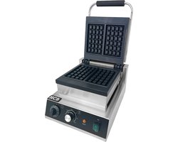 HCB® - Professioneel horeca Wafelijzer voor 2 Luikse wafels - Wafelmaker van RVS / INOX - 38x30x27 cm (DxBxH) - 10 kg - 8681