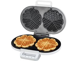 Heinner Wafelijzer – 1400W – Instelbare Temperatuur – Anti-aanbaklaag – Indicatie Lampje – 2 Wafels – 15,5 cm – Wit
