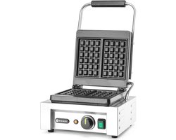 HENDI Wafelmaker – Luikse stijl – Geëmailleerd gietijzer – Thermostaat – Geïsoleerde handgreep – Inclusief wafelvork