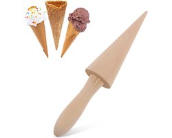 Houten Pizzelle Rolkegel | Wafelkegels & Gebakjesmaker | Natuurlijke IJskegelvorm Voor Krumkake & Pizzelle
