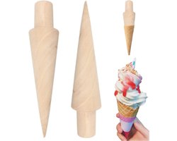 Houten Wafel Cone Roller - 2 Stuks Wafelvormers voor DIY Wafels en IJsexplosies